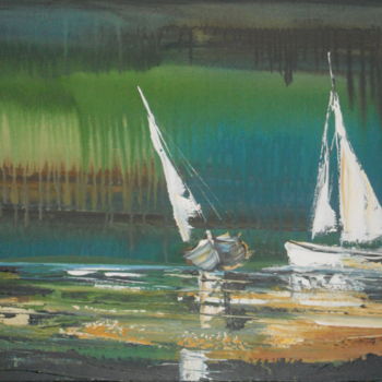 Peinture intitulée "Les voiliers" par Anne Christine Thomas, Œuvre d'art originale, Acrylique