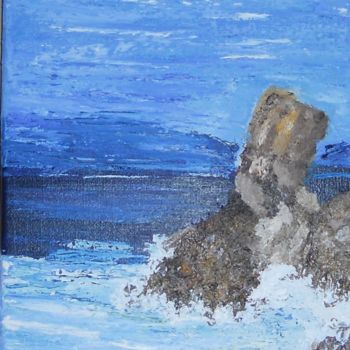 Peinture intitulée "Le rocher" par Anne Christine Thomas, Œuvre d'art originale, Huile