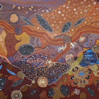 Peinture intitulée "Désert australien" par Anne Werbowy, Œuvre d'art originale, Huile