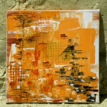 Painting titled "Savane Orange" by Anne Abier, Original Artwork, Acrylic