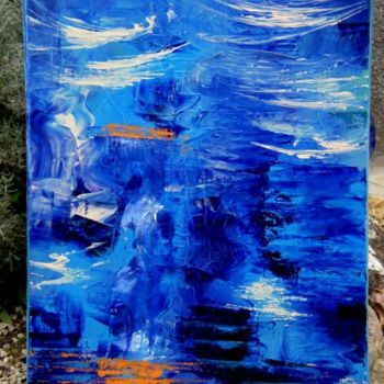 Peinture intitulée "Immersion-bleue" par Anne Abier, Œuvre d'art originale, Acrylique