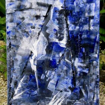 Pintura titulada "Fantasme-bleu" por Anne Abier, Obra de arte original, Acrílico