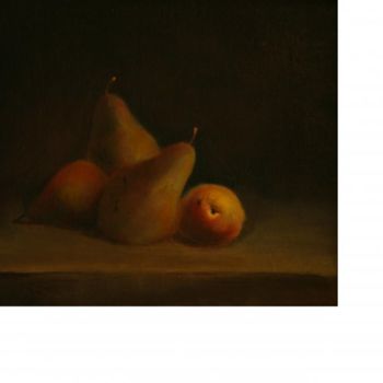 Peinture intitulée "Small pears" par Anne Cartier, Œuvre d'art originale, Huile
