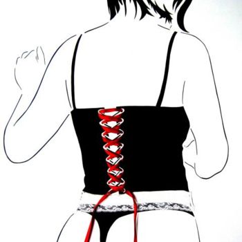 Painting titled "Le corset" by Cat, Original Artwork