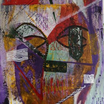 Painting titled "Génèse" by Dianne, Original Artwork, Acrylic Mounted on Wood Stretcher frame