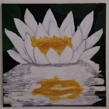 Painting titled "Nenuphar" by Anne Landelle, Original Artwork, Acrylic