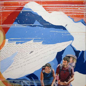 Schilderij getiteld "Thank you" door Annelies Adriaensen, Origineel Kunstwerk, Acryl Gemonteerd op Frame voor houten brancard