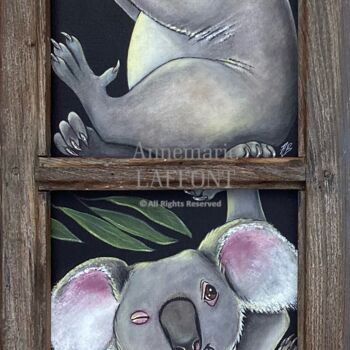 Painting titled "Duo de koala, koala…" by Annemarie Laffont, Original Artwork, Acrylic