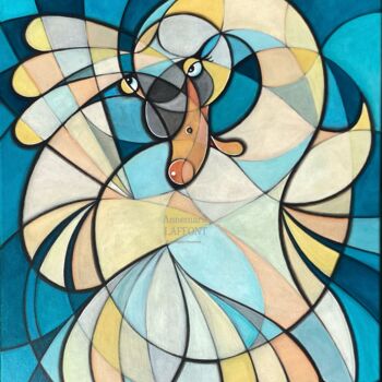 Peinture intitulée "Abstract swan, Le c…" par Annemarie Laffont, Œuvre d'art originale, Acrylique Monté sur Châssis en bois
