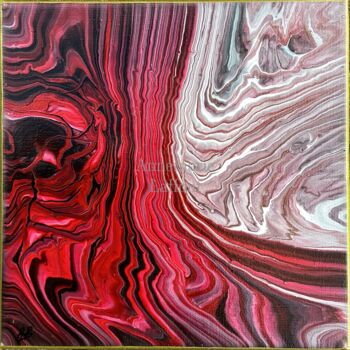 Painting titled "Deep red, rouge pro…" by Annemarie Laffont, Original Artwork, Acrylic Mounted on Wood Stretcher frame