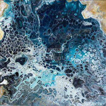 Peinture intitulée "Blue lagoon" par Annemarie Laffont, Œuvre d'art originale, Acrylique Monté sur Châssis en bois