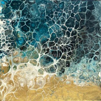 Malarstwo zatytułowany „La plage” autorstwa Annemarie Laffont, Oryginalna praca, Akryl Zamontowany na Drewniana rama noszy