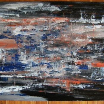 Painting titled "Pluie ,la nuit." by Anne-Marie Duval, Original Artwork, Acrylic