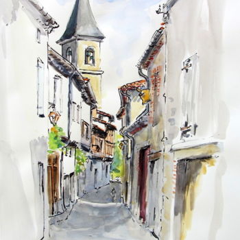 Peinture intitulée "Lautrec : rue princ…" par Anne-Marie Mary, Œuvre d'art originale, Aquarelle