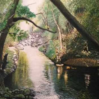 Pintura titulada "Cascades Délices op…" por Ami, Obra de arte original, Oleo