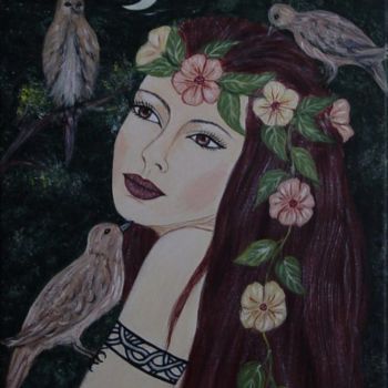Pittura intitolato "Rhiannon,déesse de…" da Anne Touzard, Opera d'arte originale