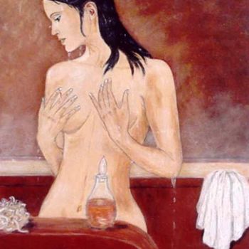 Malerei mit dem Titel "Femme au bain" von Anne Touzard, Original-Kunstwerk
