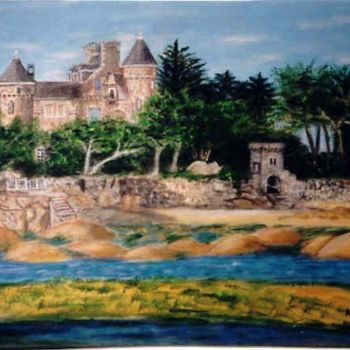 Painting titled "Château de granit r…" by Anne Touzard, Original Artwork