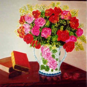 「Bouquet de roses」というタイトルの絵画 Anne Touzardによって, オリジナルのアートワーク
