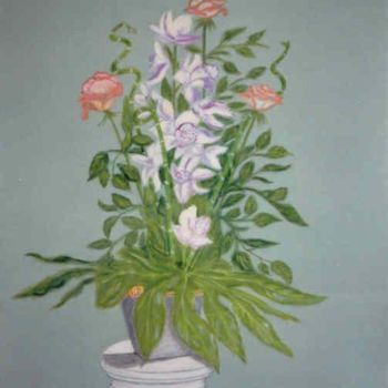 Painting titled "Orchidées" by Anne Touzard, Original Artwork