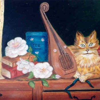 Painting titled "La mandoline" by Anne Touzard, Original Artwork