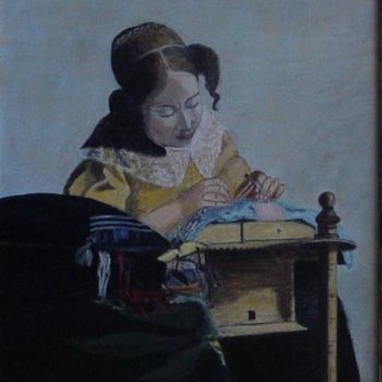 Pittura intitolato "La brodeuse" da Anne Touzard, Opera d'arte originale