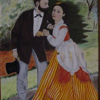Malerei mit dem Titel "Le ménage Sisley" von Anne Touzard, Original-Kunstwerk