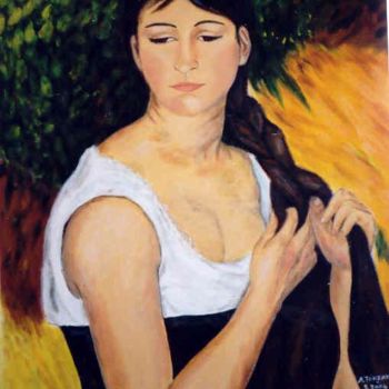 Painting titled "La natte" by Anne Touzard, Original Artwork