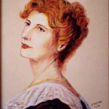 Painting titled "Portrait de femme" by Anne Touzard, Original Artwork