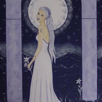 Painting titled "Lune Chaste" by Anne Touzard, Original Artwork