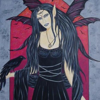 Pintura titulada "La fée Damona" por Anne Touzard, Obra de arte original