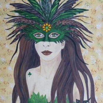 Картина под названием "La fée Mascarade" - Anne Touzard, Подлинное произведение искусства