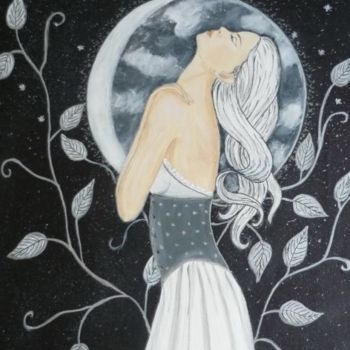Pittura intitolato "Offrande à la lune" da Anne Touzard, Opera d'arte originale