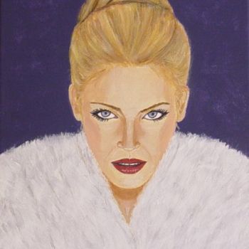 Painting titled "Femme à l'étole" by Anne Touzard, Original Artwork