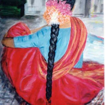 Malerei mit dem Titel "Femme Indienne" von Anne Touzard, Original-Kunstwerk
