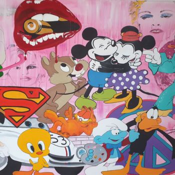 Pintura titulada "Disney peace Art" por Annemie Martens, Obra de arte original, Acrílico