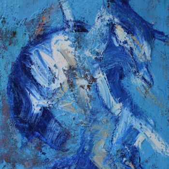 "Bête bleue" başlıklı Tablo Anne Paul tarafından, Orijinal sanat, Petrol