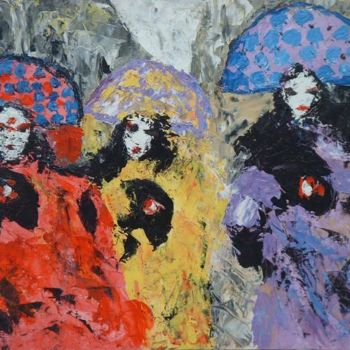 Painting titled "carnaval" by Anne Paul, Original Artwork, Oil