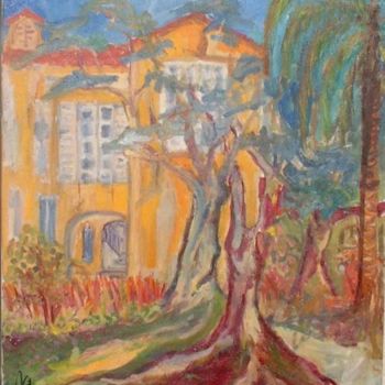 Peinture intitulée "la maison de Renoir…" par Anne Paul, Œuvre d'art originale, Huile