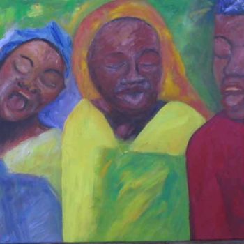 Peinture intitulée "trois chanteuses" par Anne Paul, Œuvre d'art originale, Huile