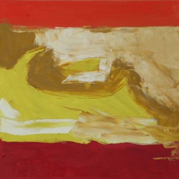 Peinture intitulée "jaune et rouge" par Anne Paul, Œuvre d'art originale, Huile