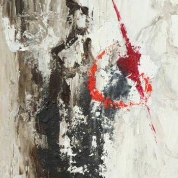 Pintura intitulada "noir, blanc, rouge" por Anne Paul, Obras de arte originais, Óleo