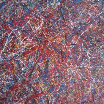 Peinture intitulée "electronique rouge…" par Aneguenek, Œuvre d'art originale