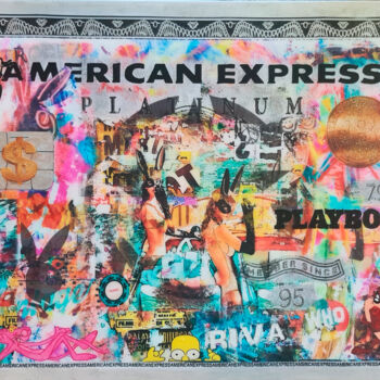 Peinture intitulée "AMERICAN EXPRESS" par Anne Rosenblatt (A ROSEN), Œuvre d'art originale, Acrylique Monté sur Châssis en b…