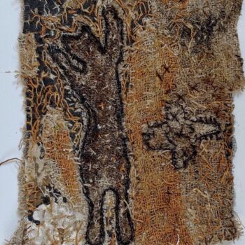 Textilkunst mit dem Titel "ART BRUT TEXTILE "L…" von Annesailor, Original-Kunstwerk, Tapisserie