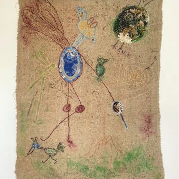Art textile intitulée "LES ESPRITS DE LA N…" par Annesailor, Œuvre d'art originale, Tapisserie
