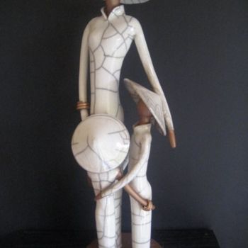 Скульптура под названием "famille" - Noush, Подлинное произведение искусства