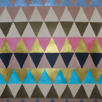 Malarstwo zatytułowany „Triangle d'or” autorstwa Anne So Hem, Oryginalna praca, Akryl