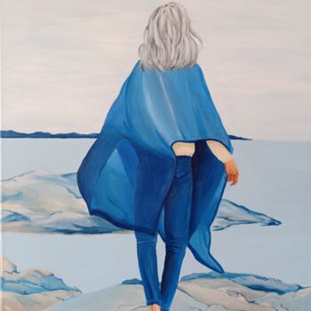 Painting titled "Contemplation" by Anne-Sophie Beau, Original Artwork, Acrylic Mounted on Wood Stretcher frame