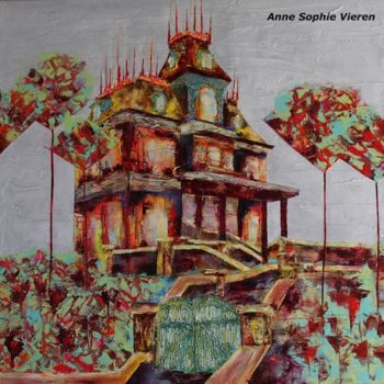 Painting titled "Souvenir ... Thème…" by Anne Sophie Vieren, Original Artwork, Oil Mounted on Wood Stretcher frame